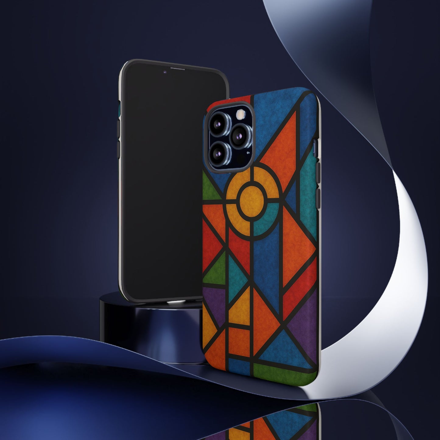 Colorful Stained Glass Phone Case, Artistic Phone Cover, Vibrant Protective Case, Unique Gift for Art Lovers, Stylish Smartphone Accessory