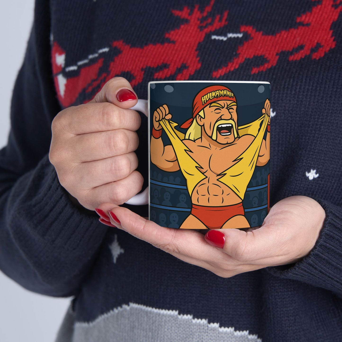 Hilarious Wrestling Mug, Funny Gift for Fans, Coffee Cup for Home or Office, Unique Gag Gift, Birthday & Holiday Present, hulk hogan