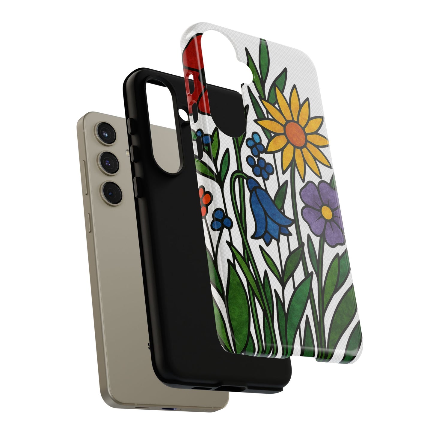 Floral Phone Case, Vibrant Flower Design, Tough Protection, Gift for Nature Lovers, Spring Decor