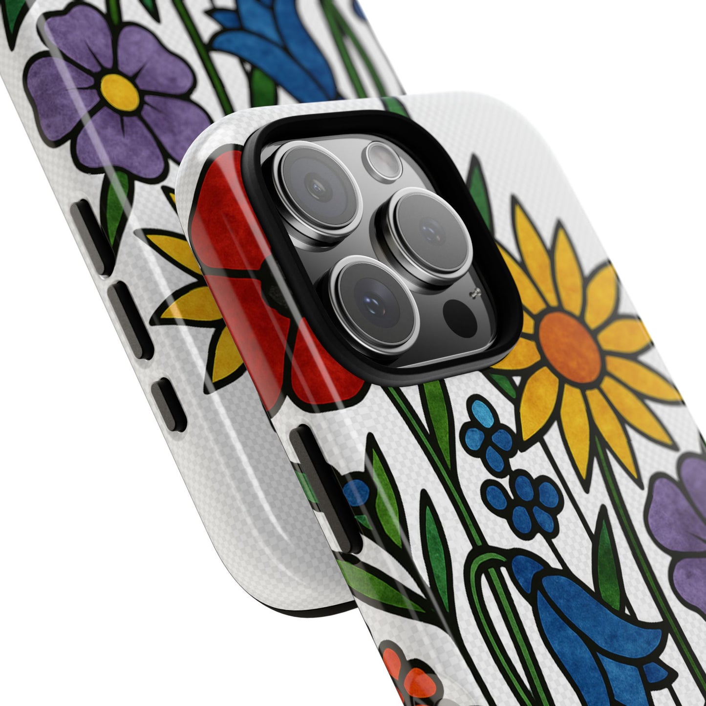 Floral Phone Case, Vibrant Flower Design, Tough Protection, Gift for Nature Lovers, Spring Decor