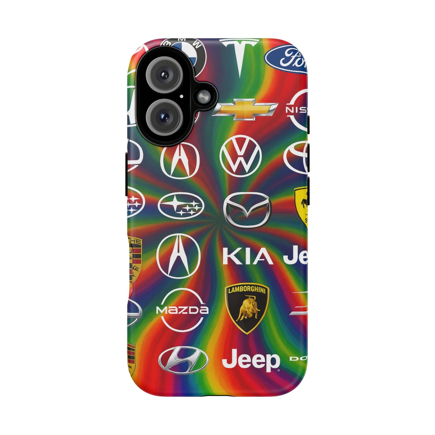 Colorful Car Logos Phone Case - Vibrant Tough Cases for Auto Enthusiasts, Unique Gift for Birthdays, Car Events, and Holidays
