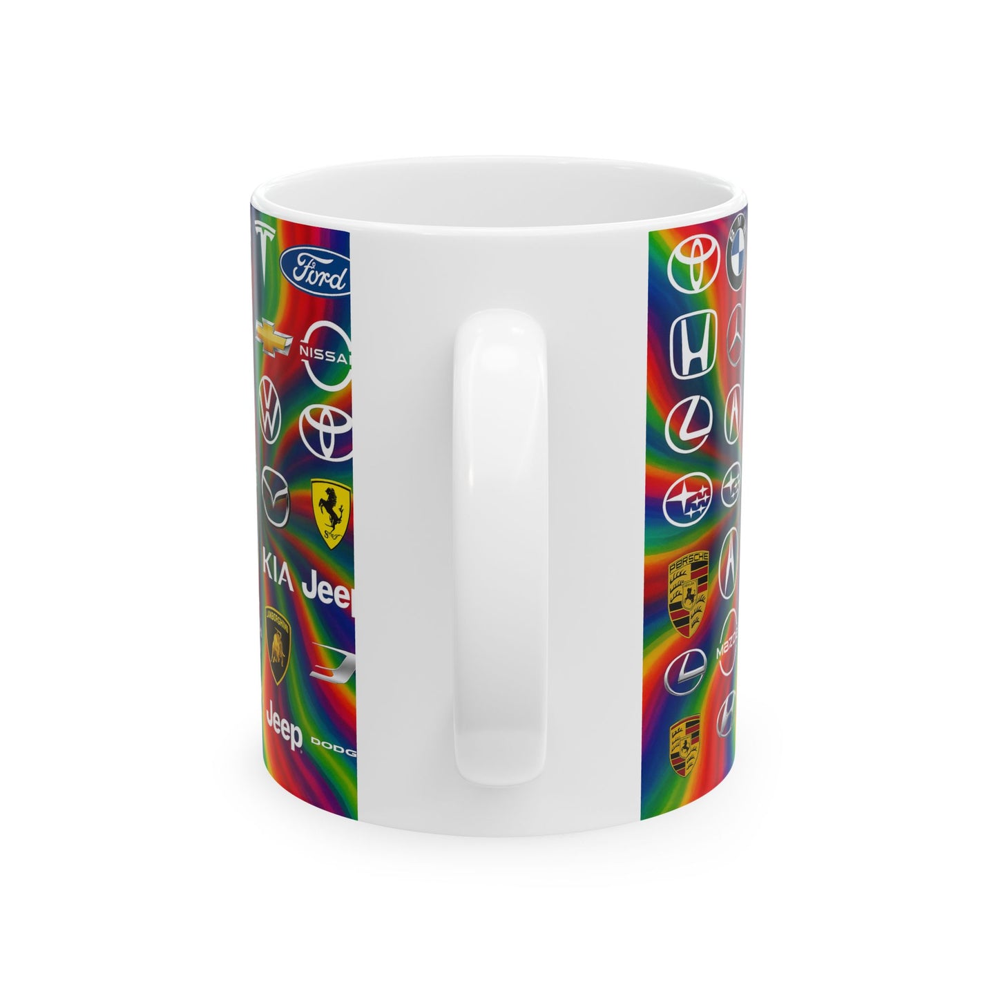 Vibrant Auto Enthusiast Ceramic Mug | Car Logo Collection, Unique Gift for Car Lovers, Rainbow Design, 11oz & 15oz Sizes, Perfect for [...]