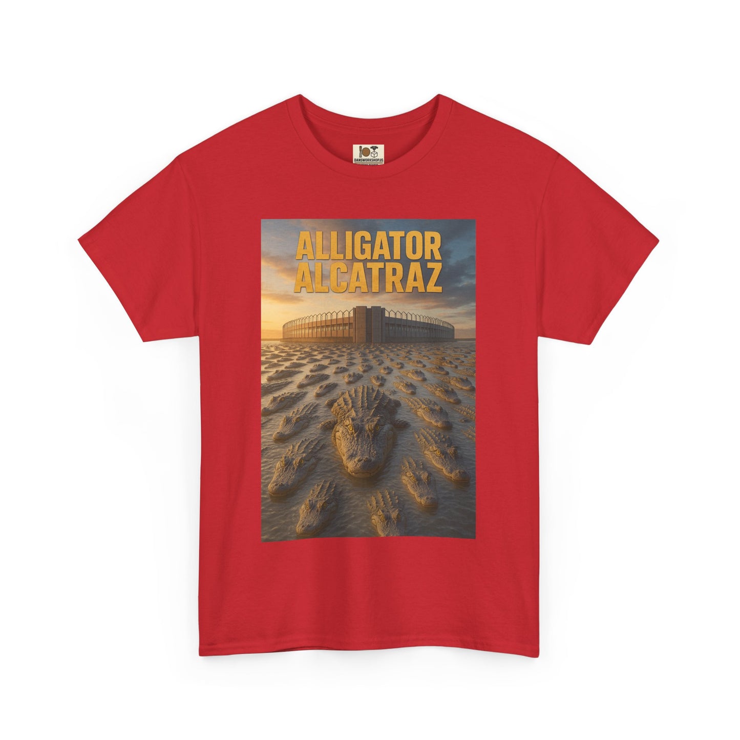 Vintage Alligator Alcatraz Tee, Retro Graphic T-Shirt, Unisex Cotton Shirt, Animal Lover Gift, Fun Statement Tee