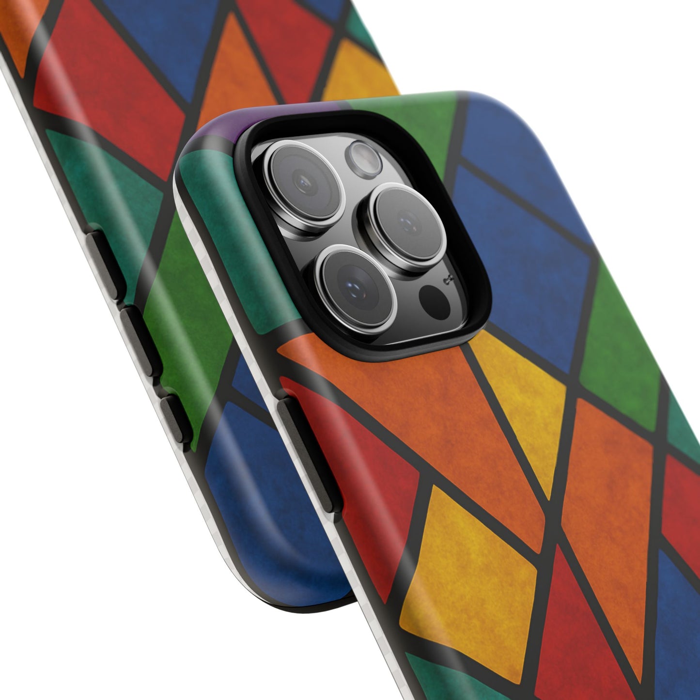 Colorful Phone Case, Stained Glass Pattern, Artistic Phone Cover, Unique Smartphone Protection, Vibrant Gift for All Occasions