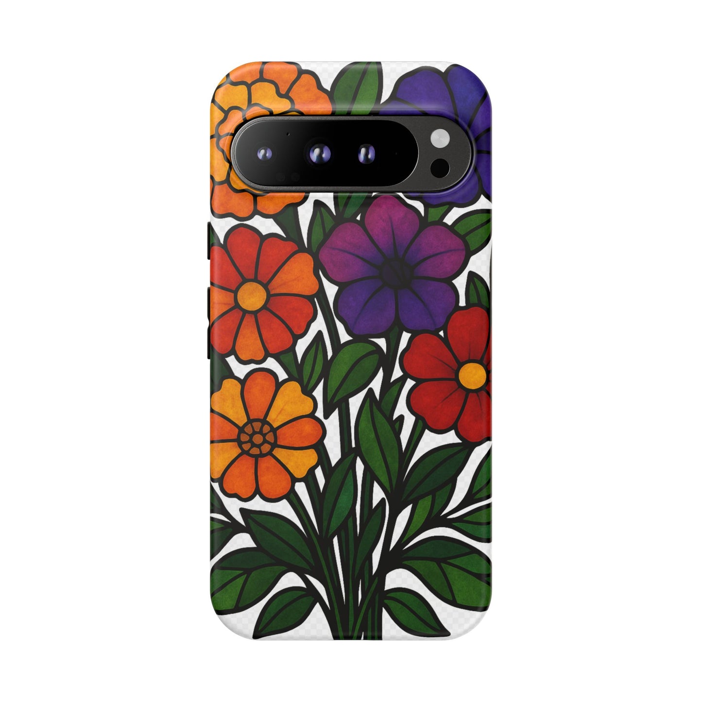 Floral Phone Case, Tough Cases with Colorful Flower Design, Gift for Flower Lovers, Summer Accessories, Trendy Phone Cover