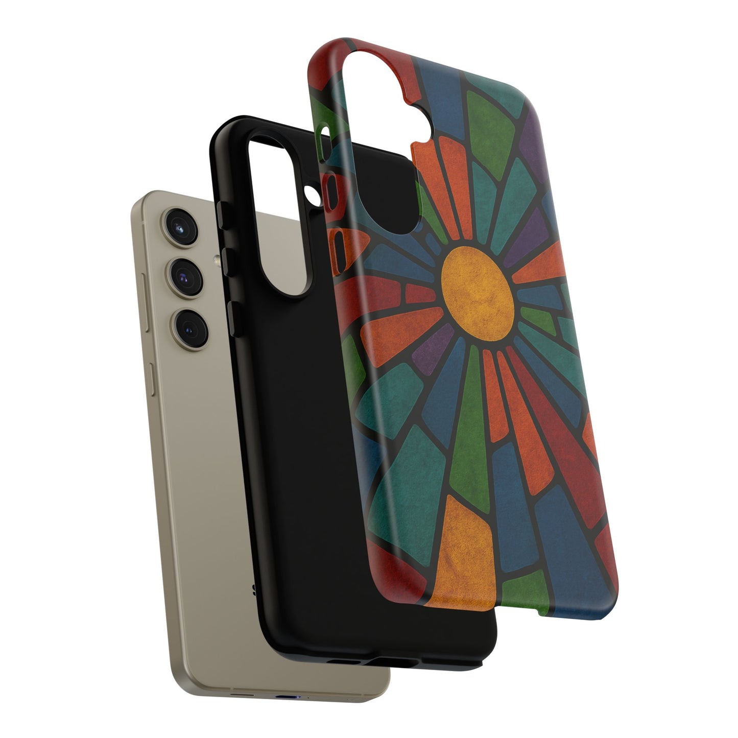 Colorful Stained Glass Phone Case, Tough Cases, Artistic Phone Cover, Vibrant Mobile Accessory, Unique Gift for Art Lovers
