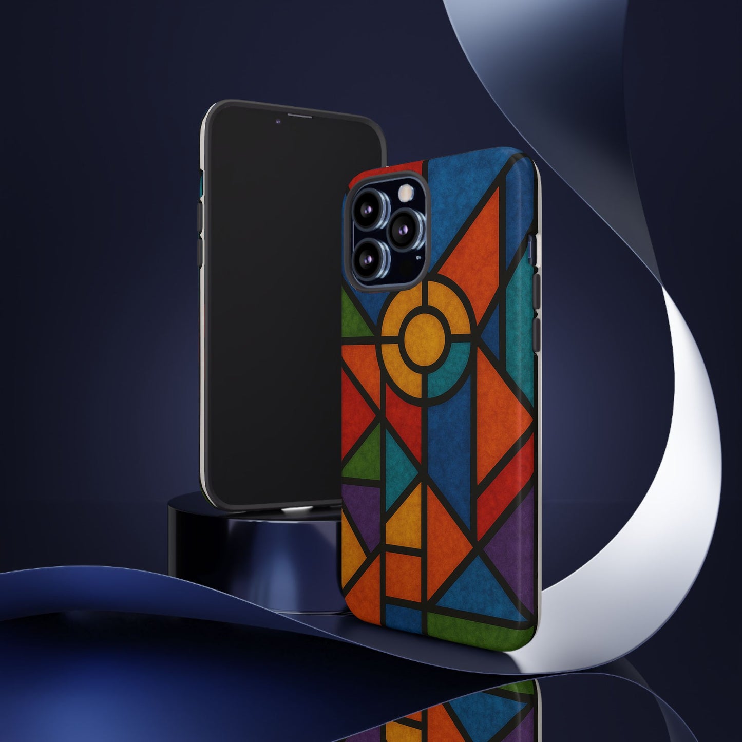 Colorful Stained Glass Phone Case, Artistic Phone Cover, Vibrant Protective Case, Unique Gift for Art Lovers, Stylish Smartphone Accessory