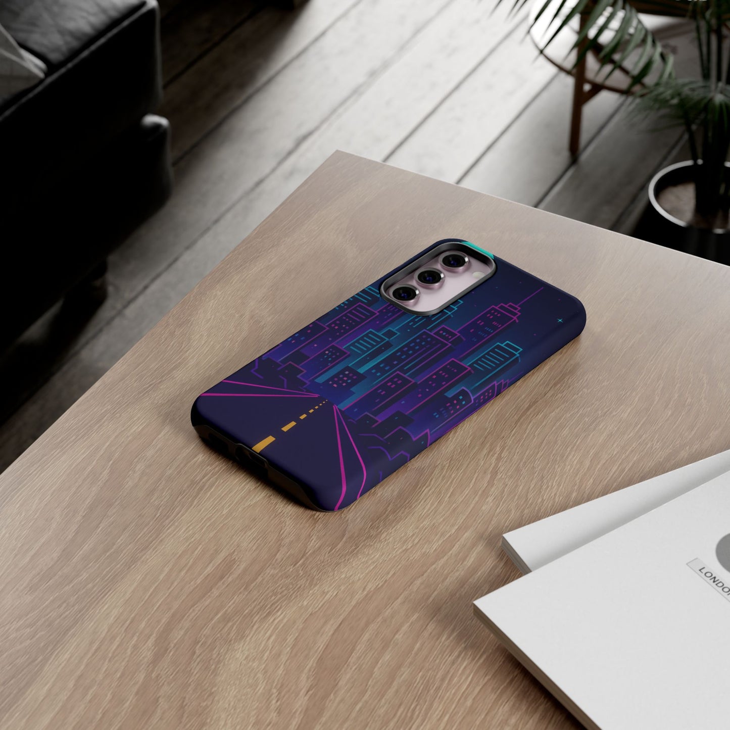 Cityscape Phone Case, Tough Cases, Urban Style, Nighttime Vibe, Phone Cover, Gift for City Lovers, Modern Design