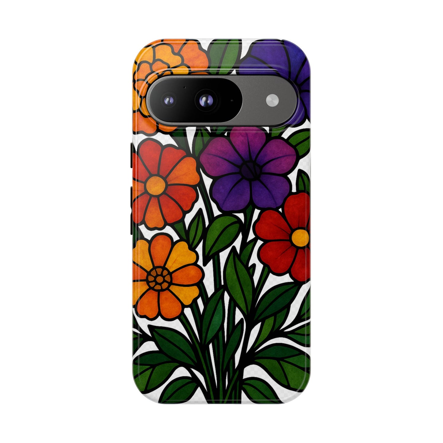 Floral Phone Case, Tough Cases with Colorful Flower Design, Gift for Flower Lovers, Summer Accessories, Trendy Phone Cover