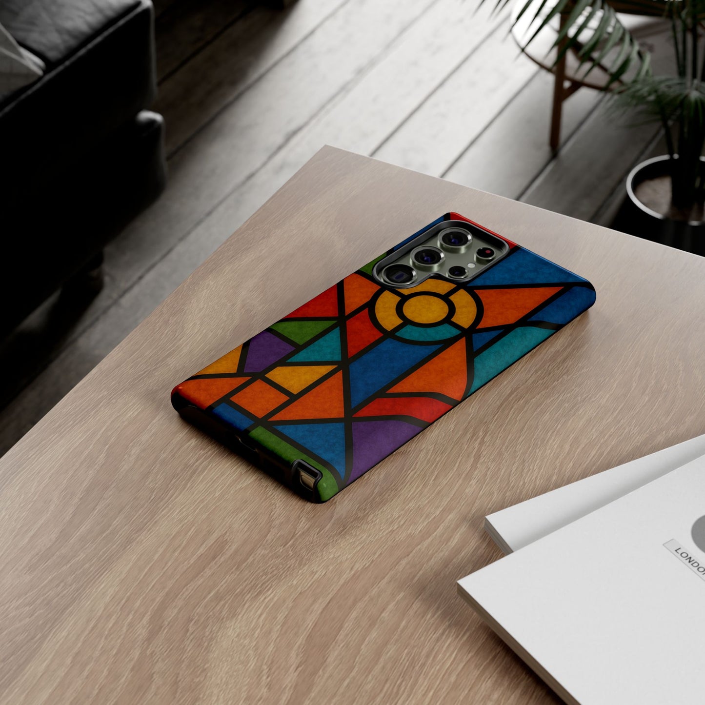Colorful Stained Glass Phone Case, Artistic Phone Cover, Vibrant Protective Case, Unique Gift for Art Lovers, Stylish Smartphone Accessory