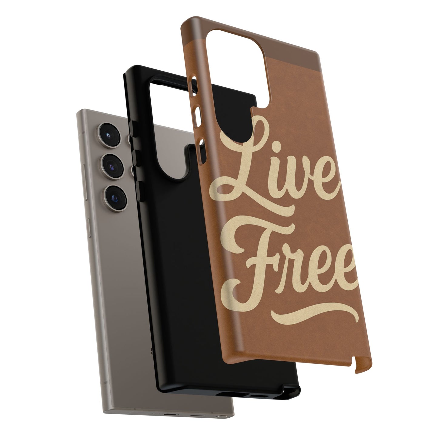 Live Free Phone Case, Tough Cases, Inspirational Phone Accessories, Gift for Adventurers, Customizable Design, Unique Tech Gifts