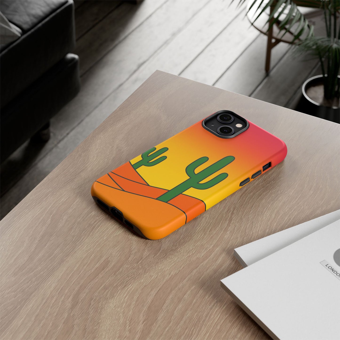 Desert Vibes Phone Case, Tough Cases, Cactus Design, Colorful Phone Cover, Summer Aesthetic, Unique Gift Idea