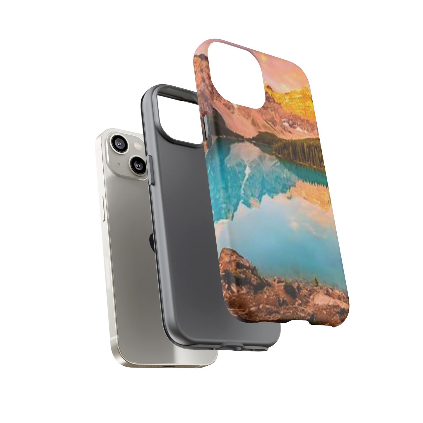 Nature-Inspired Phone Case with Mountain and Lake Design, Aesthetic Tough Cases for Outdoor Lovers, Phone Protection, Gift for Nature [...]