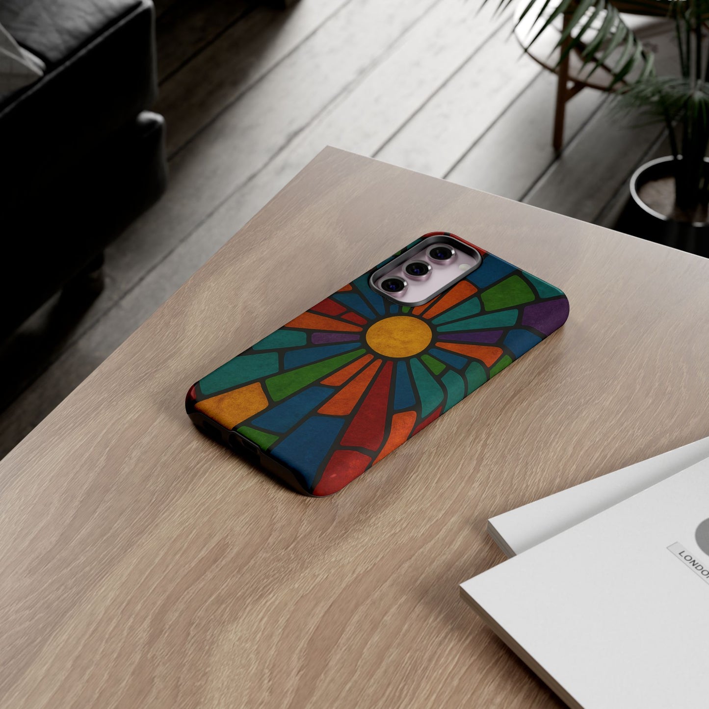 Colorful Stained Glass Phone Case, Tough Cases, Artistic Phone Cover, Vibrant Mobile Accessory, Unique Gift for Art Lovers