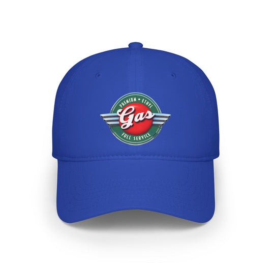 Vintage Gas Station Low Profile Baseball Cap | Retro Style Hat, Adjustable Cap, Gift for Him, Casual Wear, Sports Accessory