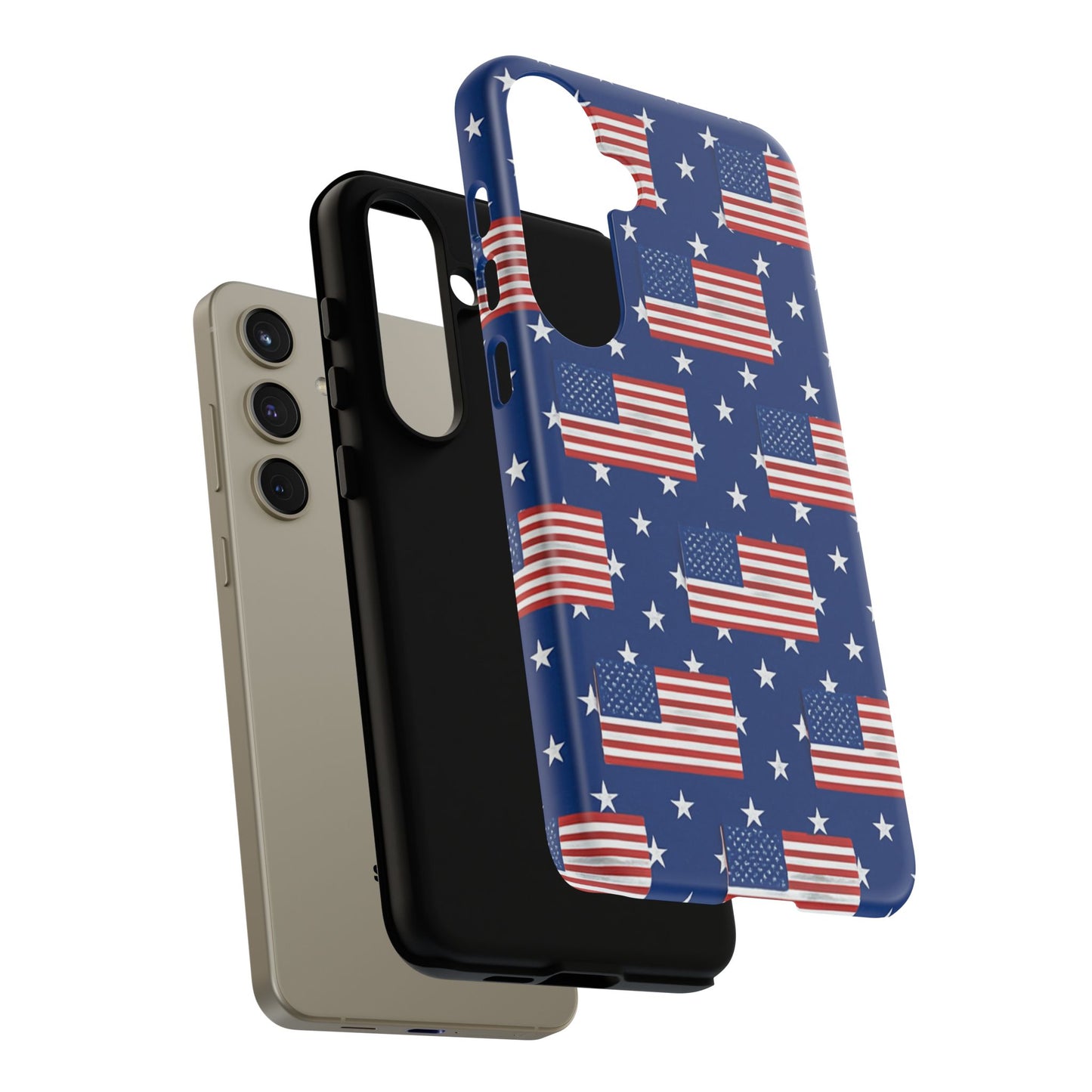 Patriotic Phone Case, Independence Day Accessories, American Flag Design, Star-Spangled Cover, Summer BBQ Gift