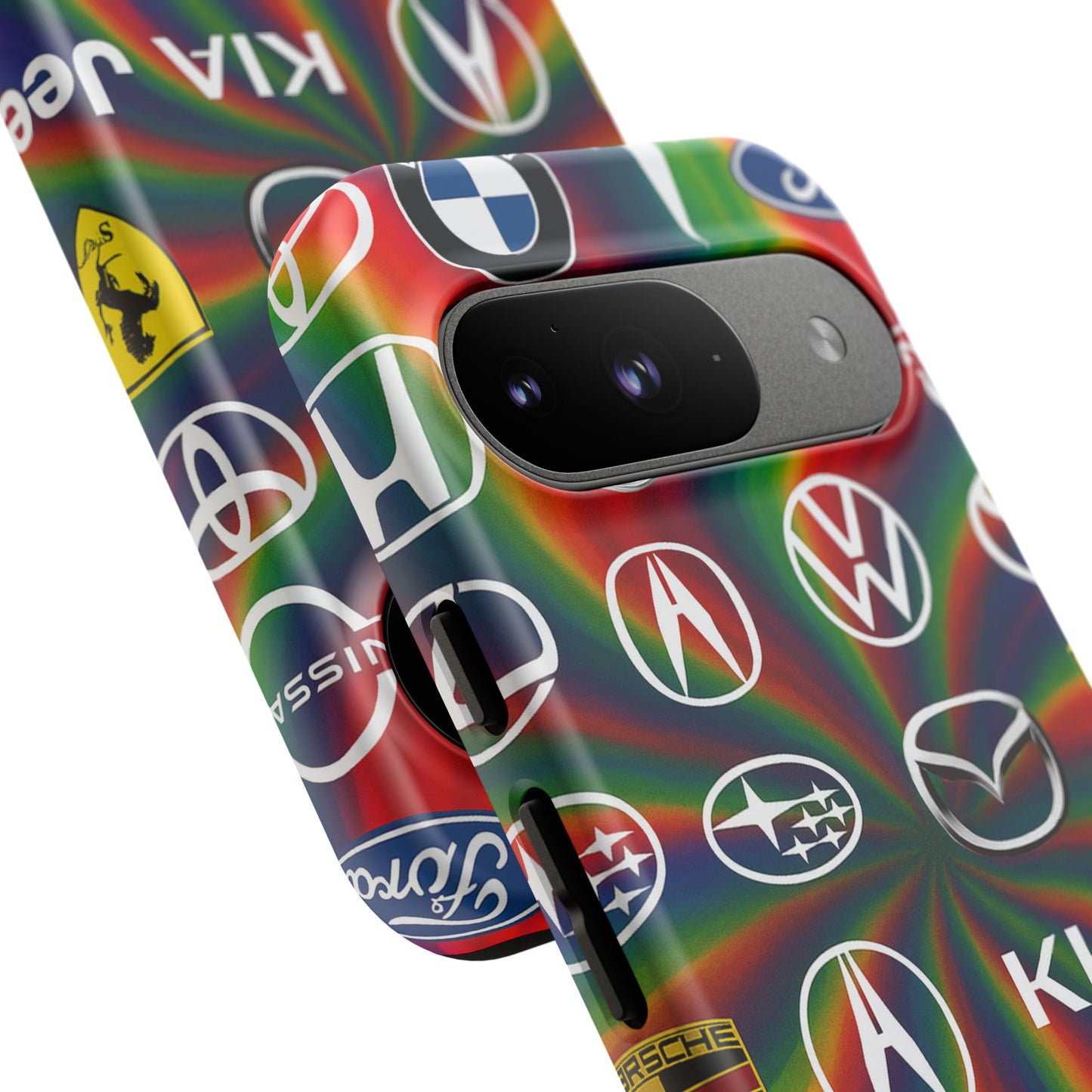 Colorful Car Logos Phone Case - Vibrant Tough Cases for Auto Enthusiasts, Unique Gift for Birthdays, Car Events, and Holidays