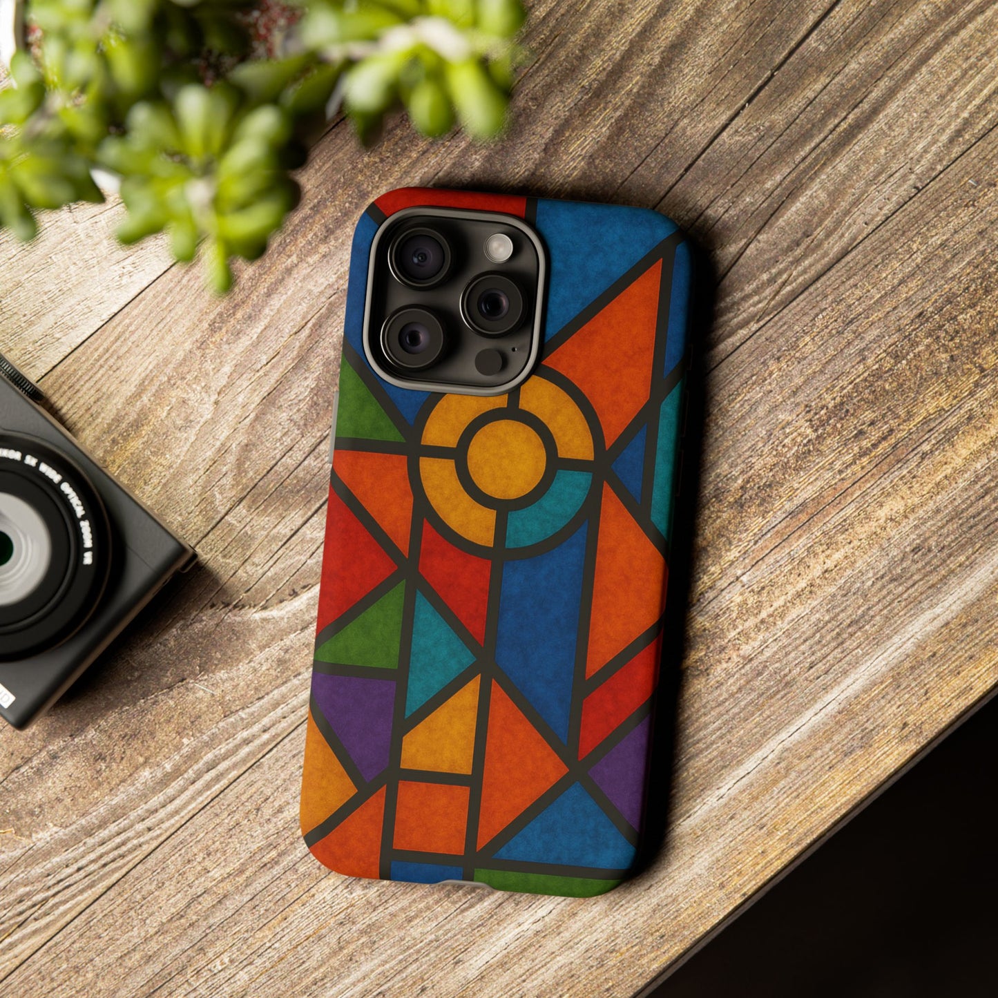 Colorful Stained Glass Phone Case, Artistic Phone Cover, Vibrant Protective Case, Unique Gift for Art Lovers, Stylish Smartphone Accessory
