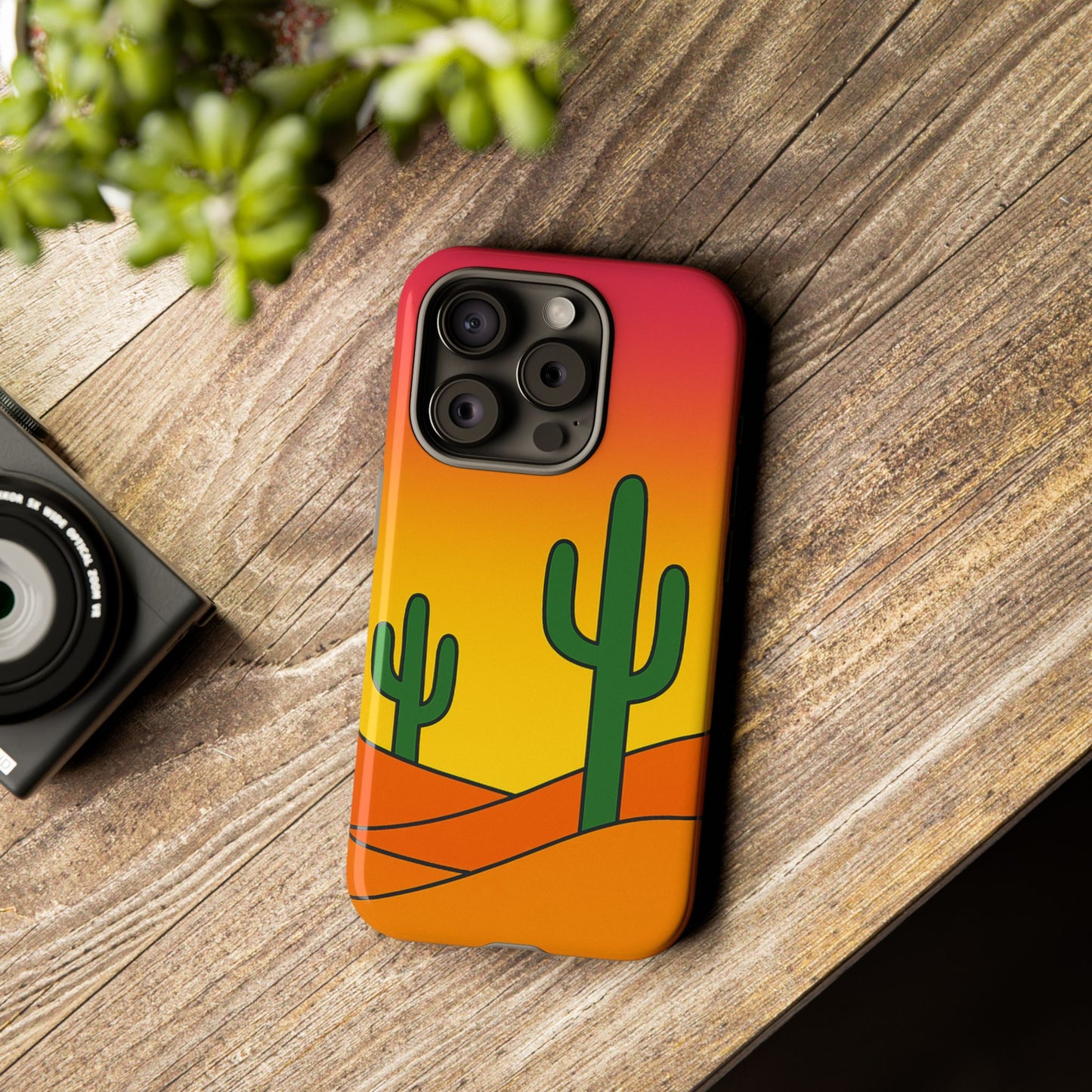 Desert Vibes Phone Case, Tough Cases, Cactus Design, Colorful Phone Cover, Summer Aesthetic, Unique Gift Idea
