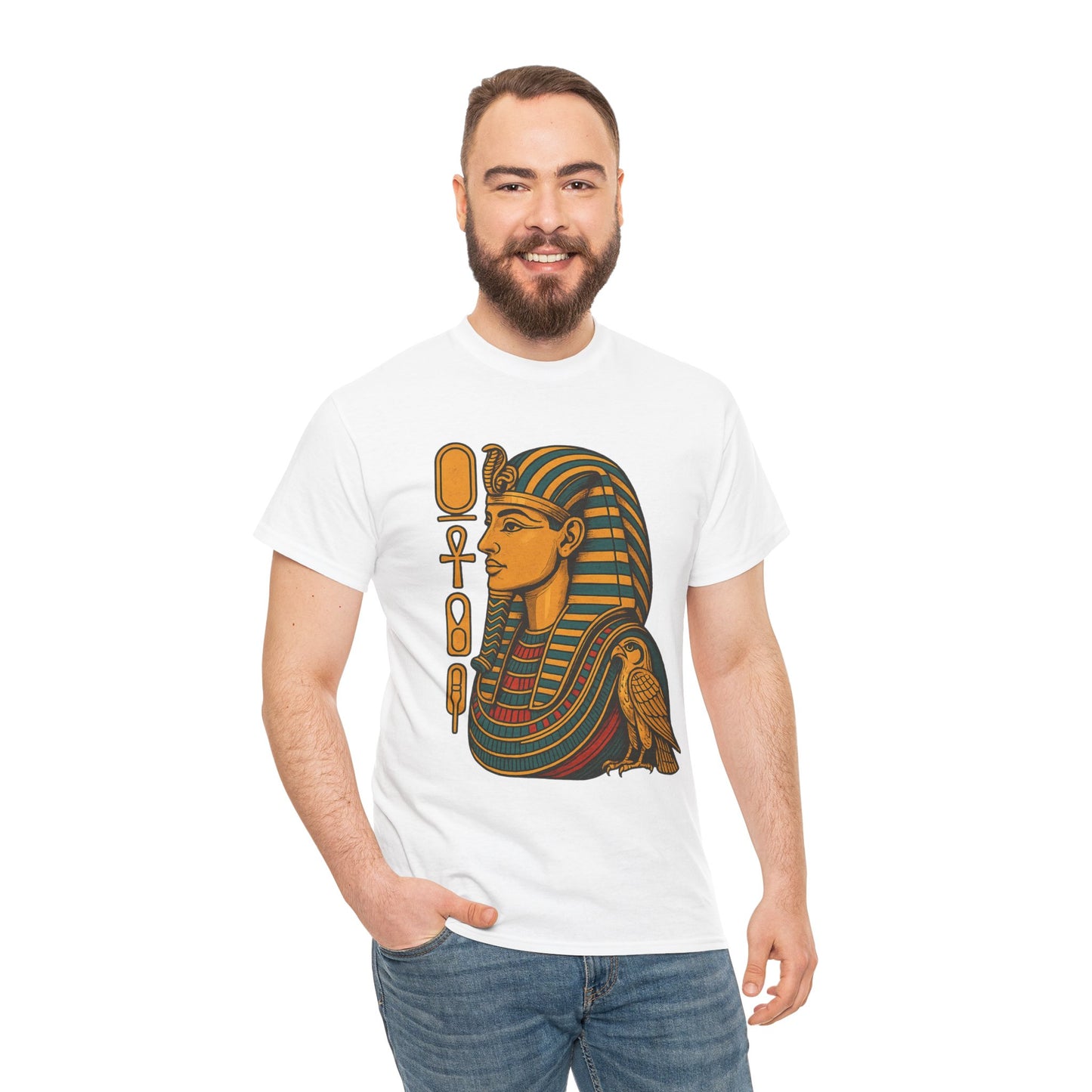 Egyptian Queen Graphic Tee, Vintage Egyptian Art, Unisex Cotton Shirt, Gift for History Lovers, Unique Costume Tee