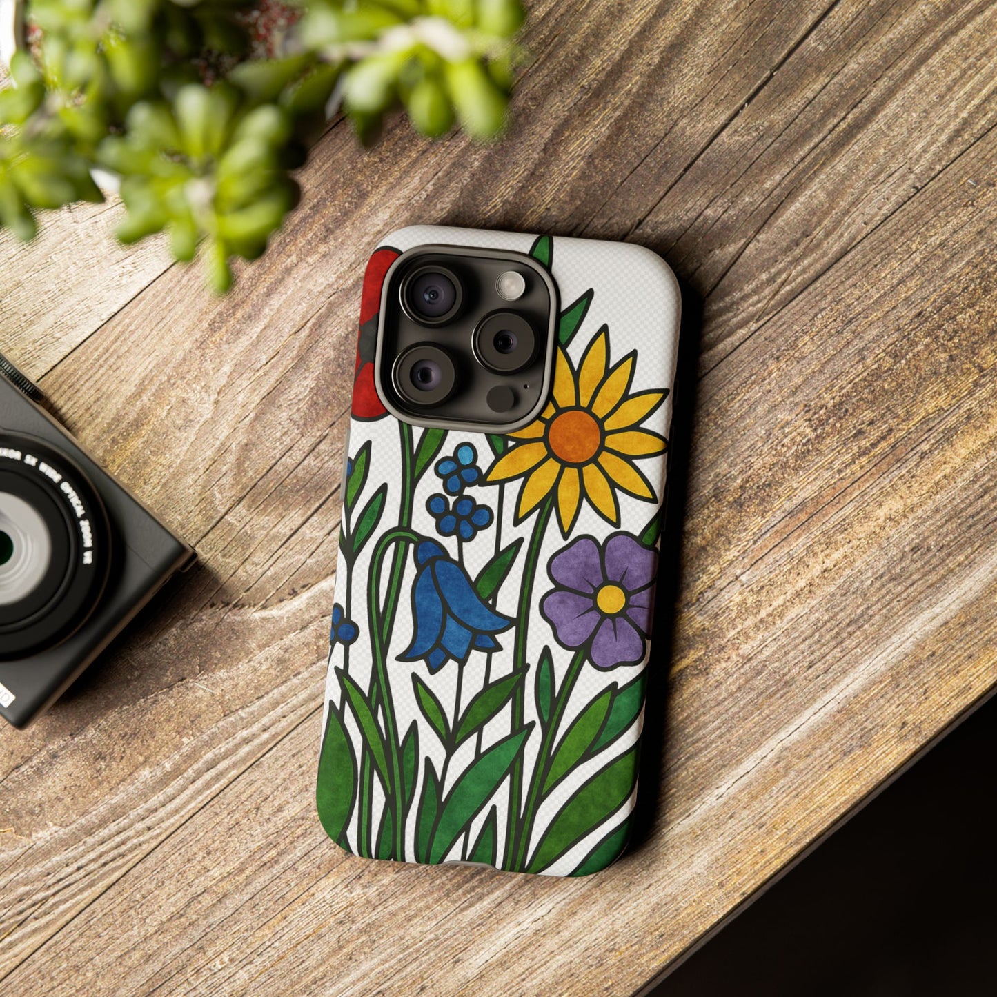 Floral Phone Case, Vibrant Flower Design, Tough Protection, Gift for Nature Lovers, Spring Decor