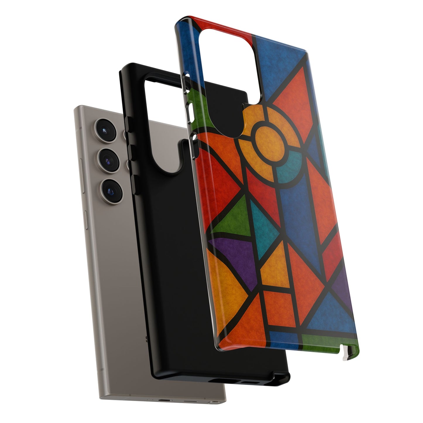 Colorful Stained Glass Phone Case, Artistic Phone Cover, Vibrant Protective Case, Unique Gift for Art Lovers, Stylish Smartphone Accessory