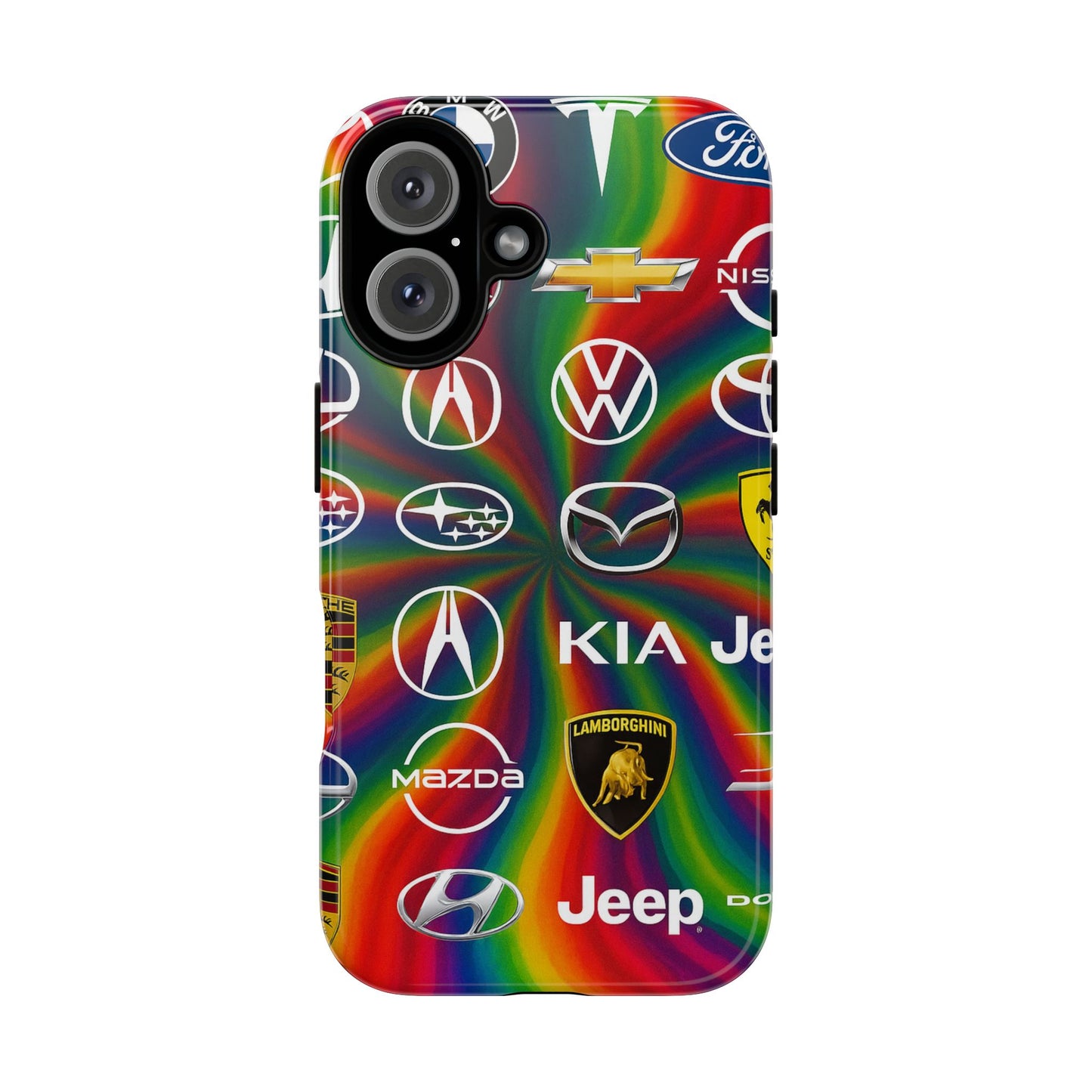 Colorful Car Logos Phone Case - Vibrant Tough Cases for Auto Enthusiasts, Unique Gift for Birthdays, Car Events, and Holidays
