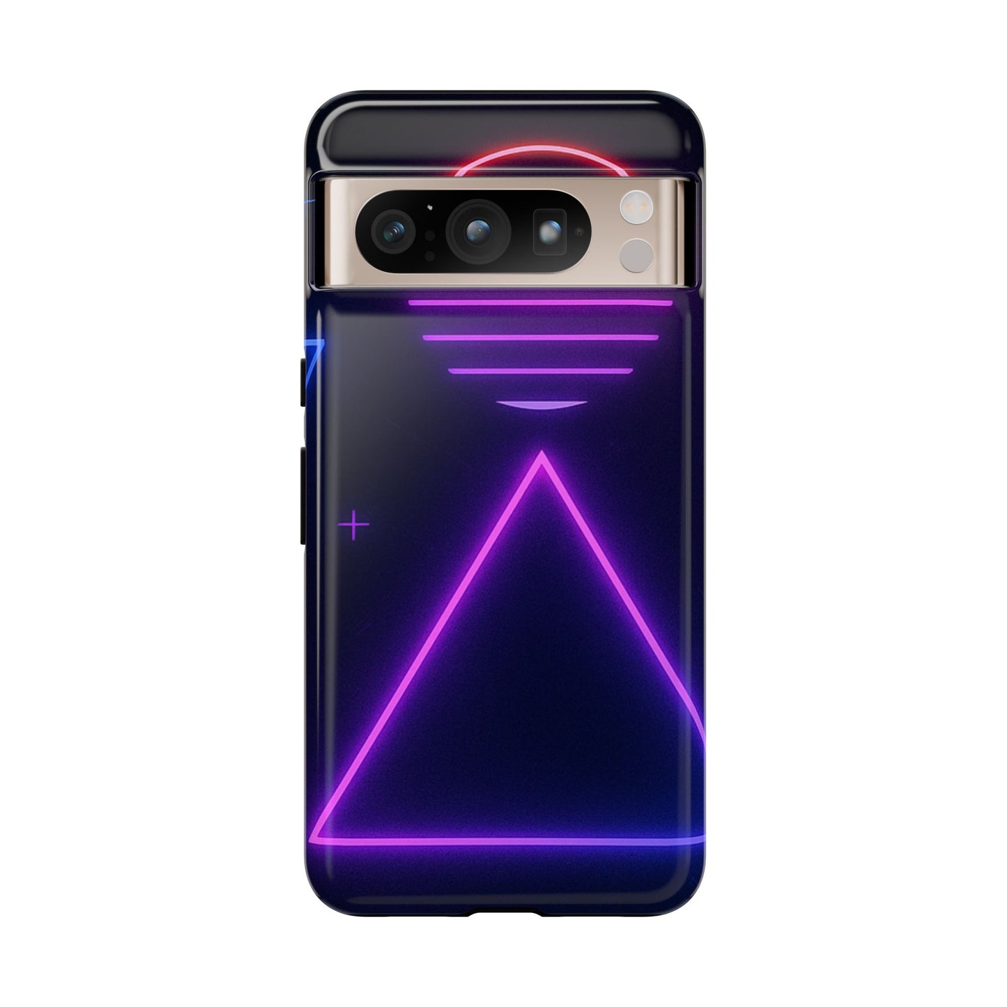 Retro Neon Phone Case, Tough Cases for iPhone, 80s Aesthetic Phone Cover, Abstract Neon Design, Gift for Tech Lovers