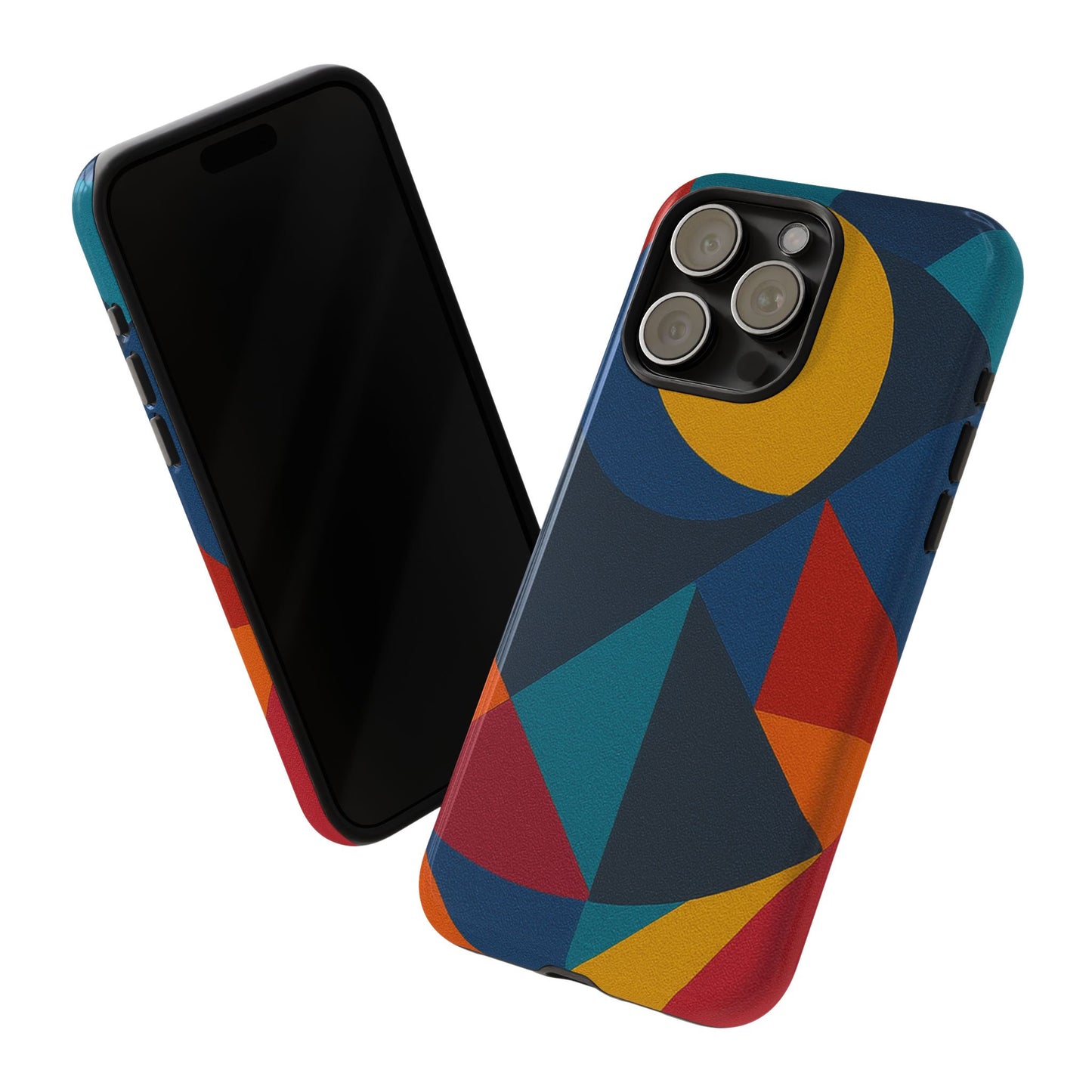Vibrant Phone Case, Colorful Phone Cover, Geometric Design, Artistic Gift, Trendy Accessory, Vibrant Colors, Unique Design