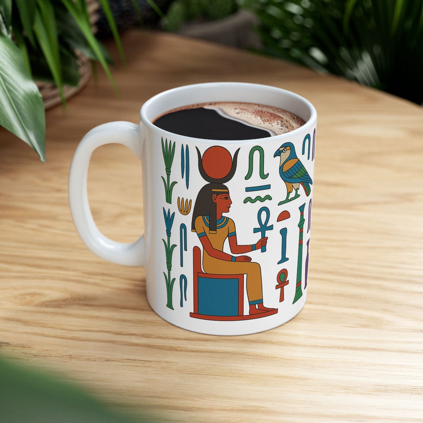 Egyptian-Inspired Ceramic Mug, Perfect Gift for Tea Lovers, Unique Kitchen Decor, Ideal for Birthdays, Special Occasions, Collectibles, Egyptian