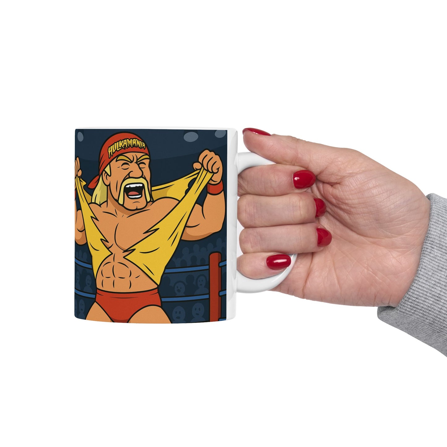 Hilarious Wrestling Mug, Funny Gift for Fans, Coffee Cup for Home or Office, Unique Gag Gift, Birthday & Holiday Present, hulk hogan