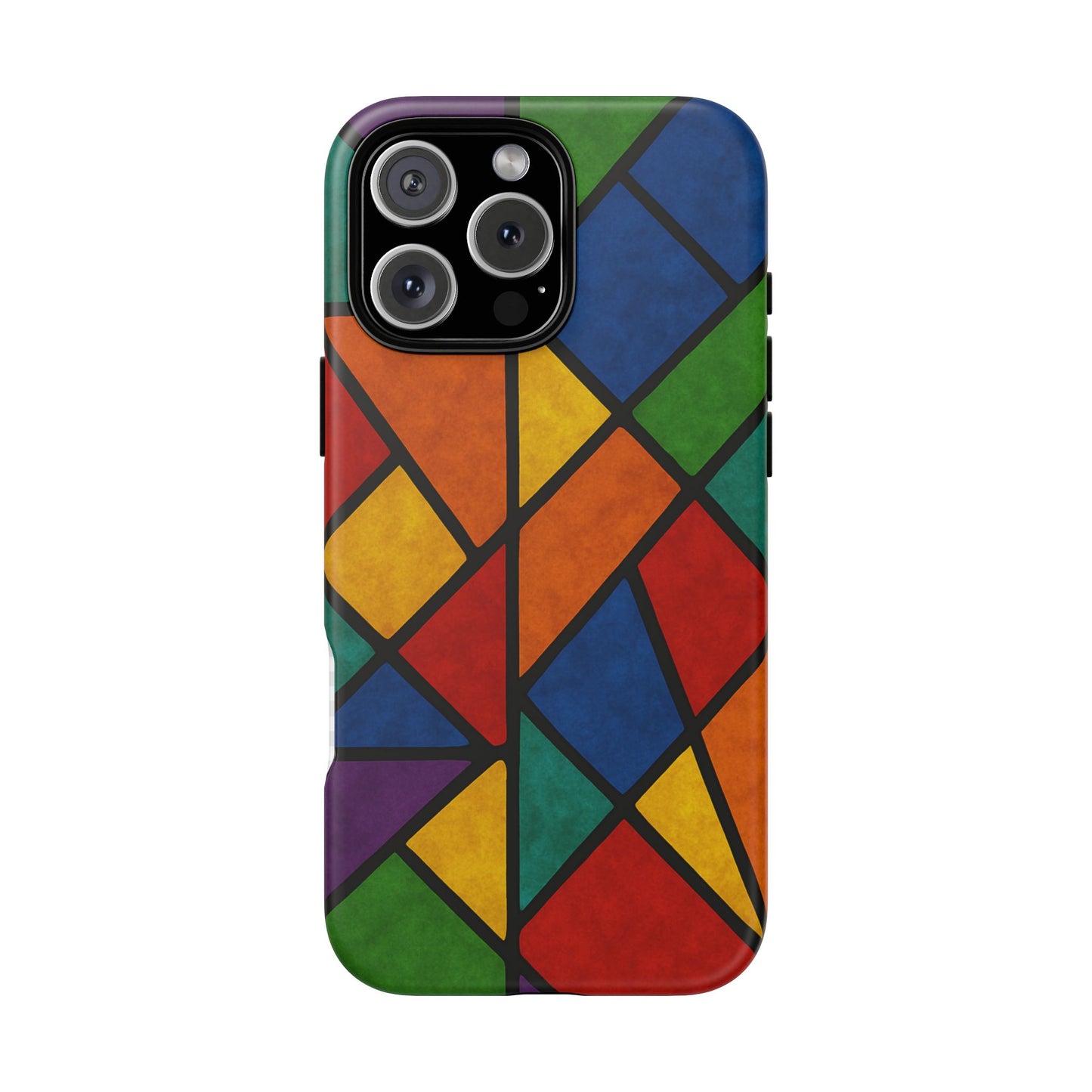 Colorful Phone Case, Stained Glass Pattern, Artistic Phone Cover, Unique Smartphone Protection, Vibrant Gift for All Occasions