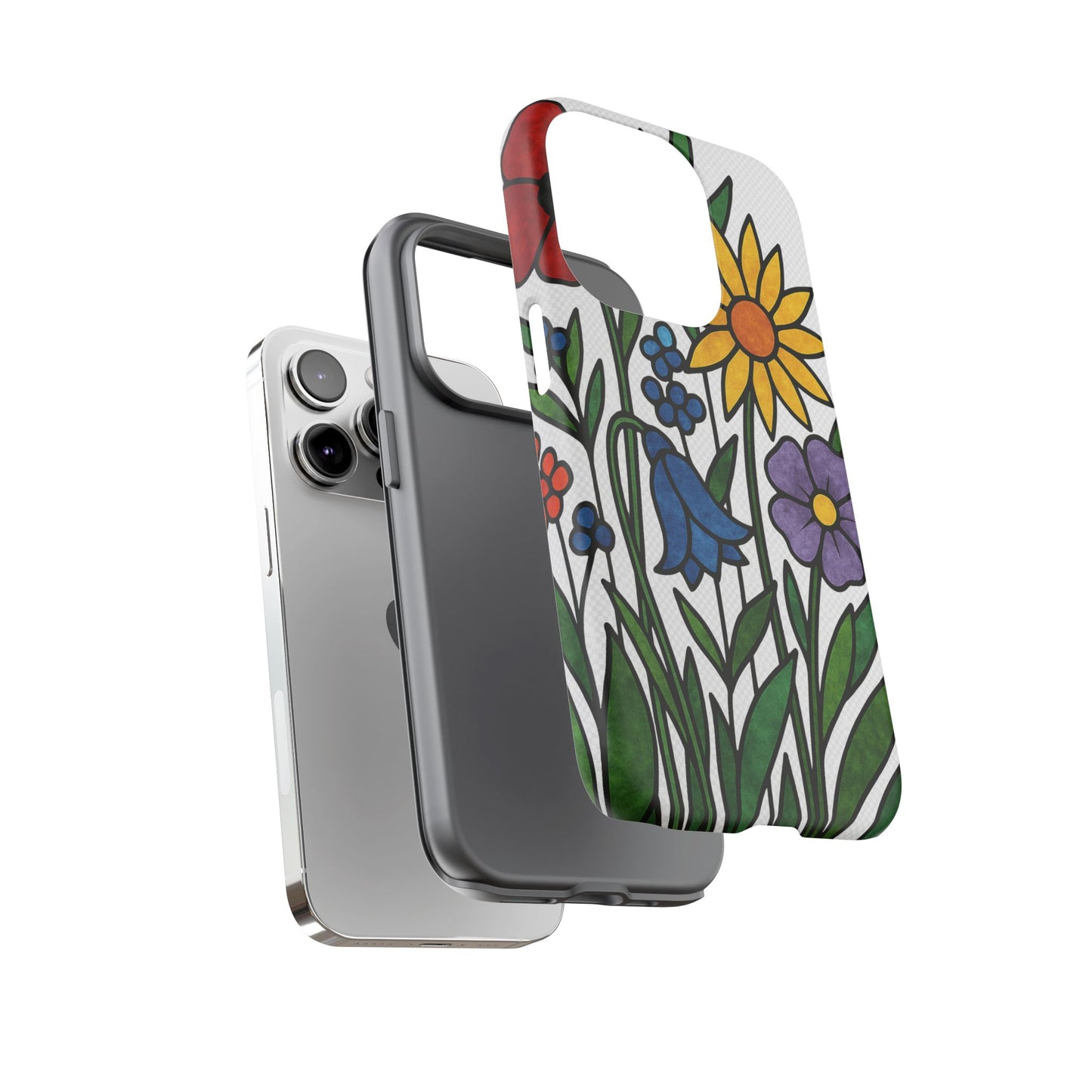 Floral Phone Case, Vibrant Flower Design, Tough Protection, Gift for Nature Lovers, Spring Decor