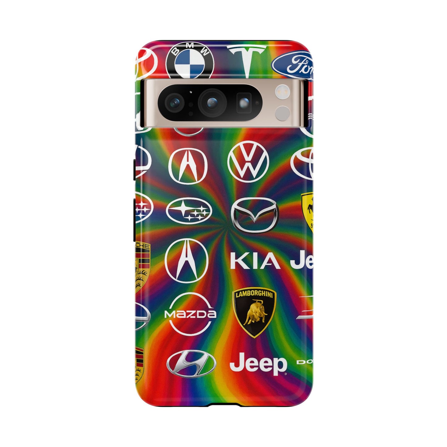 Colorful Car Logos Phone Case - Vibrant Tough Cases for Auto Enthusiasts, Unique Gift for Birthdays, Car Events, and Holidays