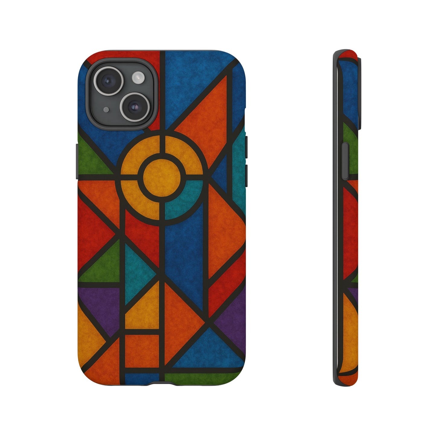 Colorful Stained Glass Phone Case, Artistic Phone Cover, Vibrant Protective Case, Unique Gift for Art Lovers, Stylish Smartphone Accessory