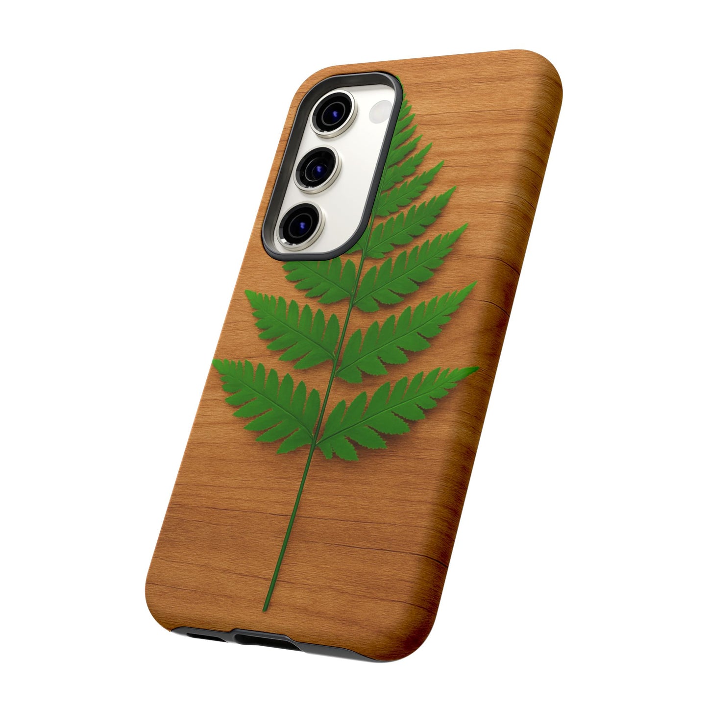 Wooden Fern Phone Case - Eco-Friendly Tough Cases for Nature Lovers, Unique Gift, Customizable Design, Nature-Themed Accessories