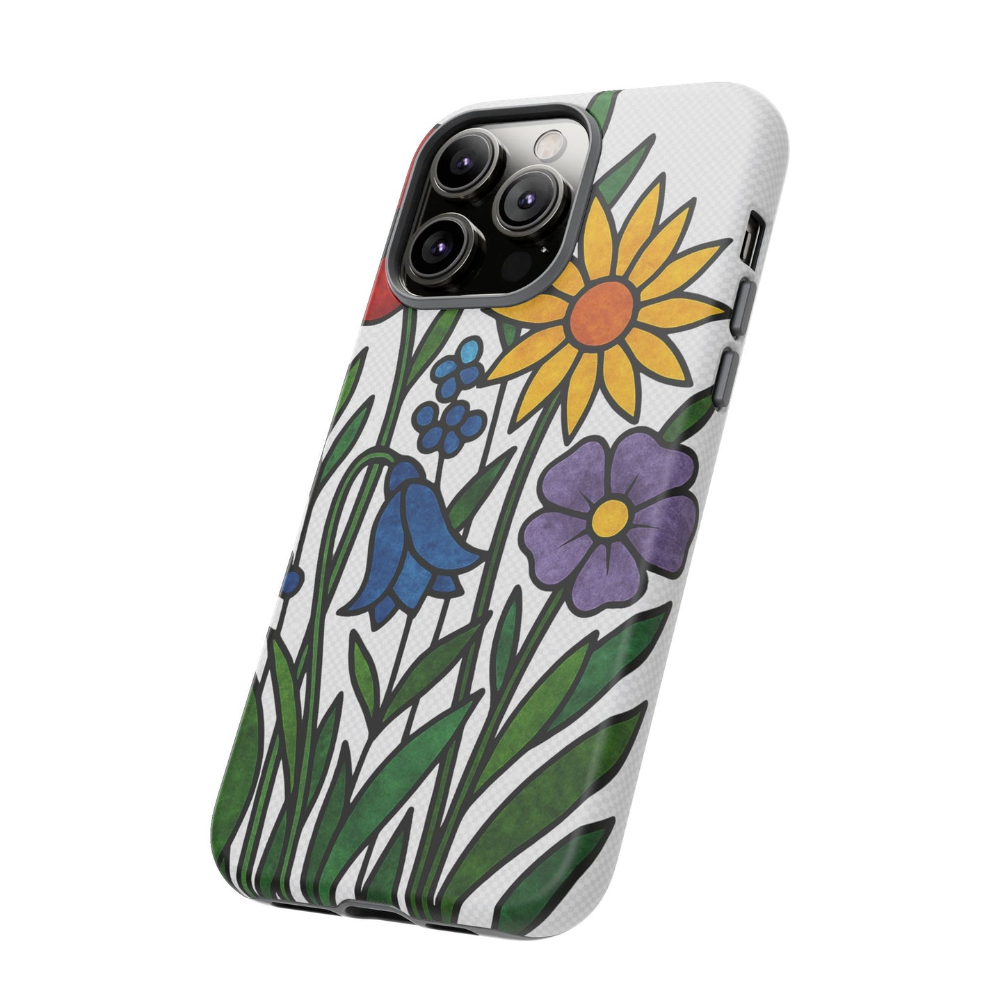 Floral Phone Case, Vibrant Flower Design, Tough Protection, Gift for Nature Lovers, Spring Decor