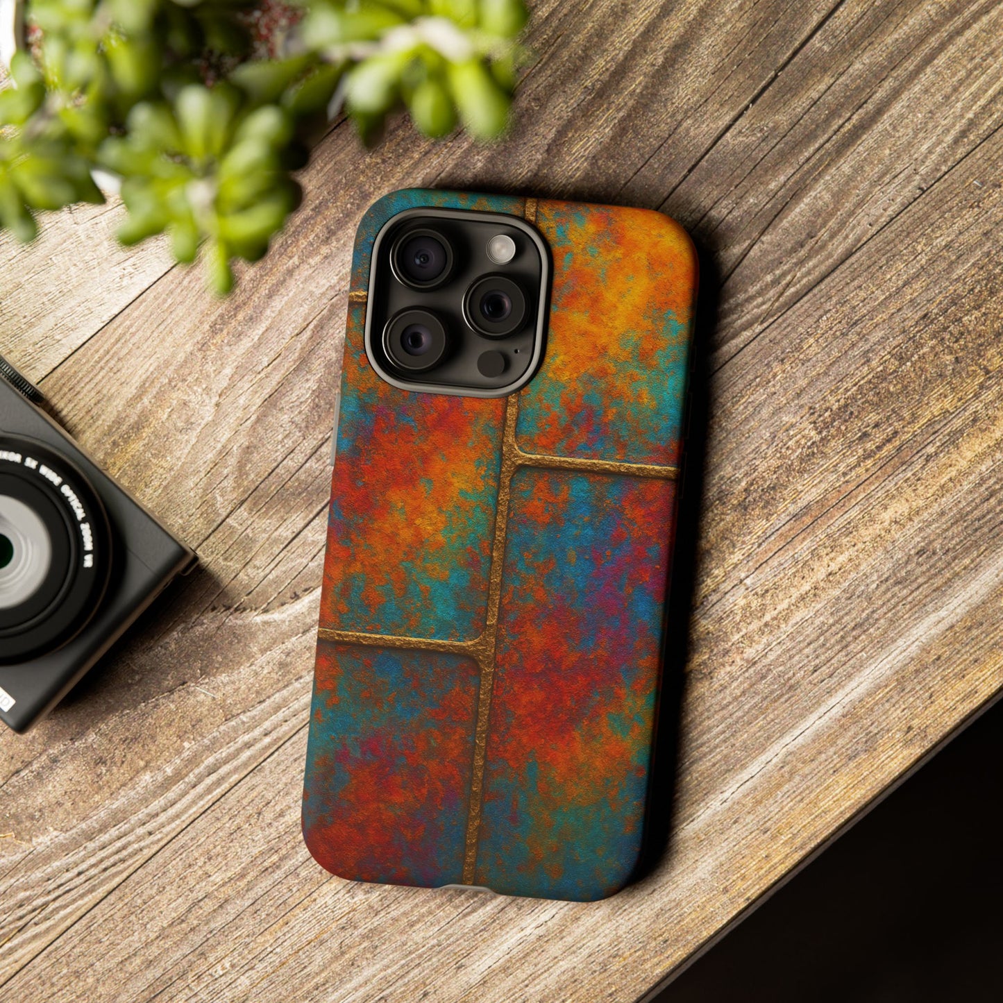 Colorful Textured Phone Case, Vibrant iPhone Cover, Tough Protective Shell, Unique Mobile Accessory, Artisan Phone Protection