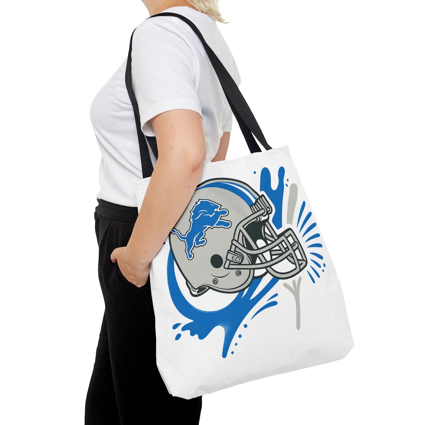 Sporty Tote Bag, Floral Football Tote, Game Day Bag, NFL Team Spirit Bag, Birthday Gift for Sports Fans, Everyday Use Bag