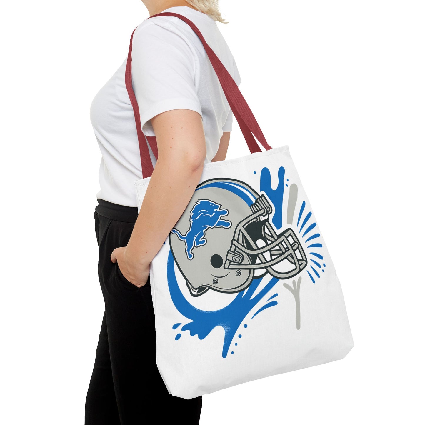 Sporty Tote Bag, Floral Football Tote, Game Day Bag, NFL Team Spirit Bag, Birthday Gift for Sports Fans, Everyday Use Bag