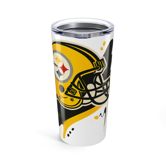 Steelers Fans Tumbler 20oz, Sports Beverage Container, Gift for Football Lovers, Personalized Drinkware, Perfect for Tailgating