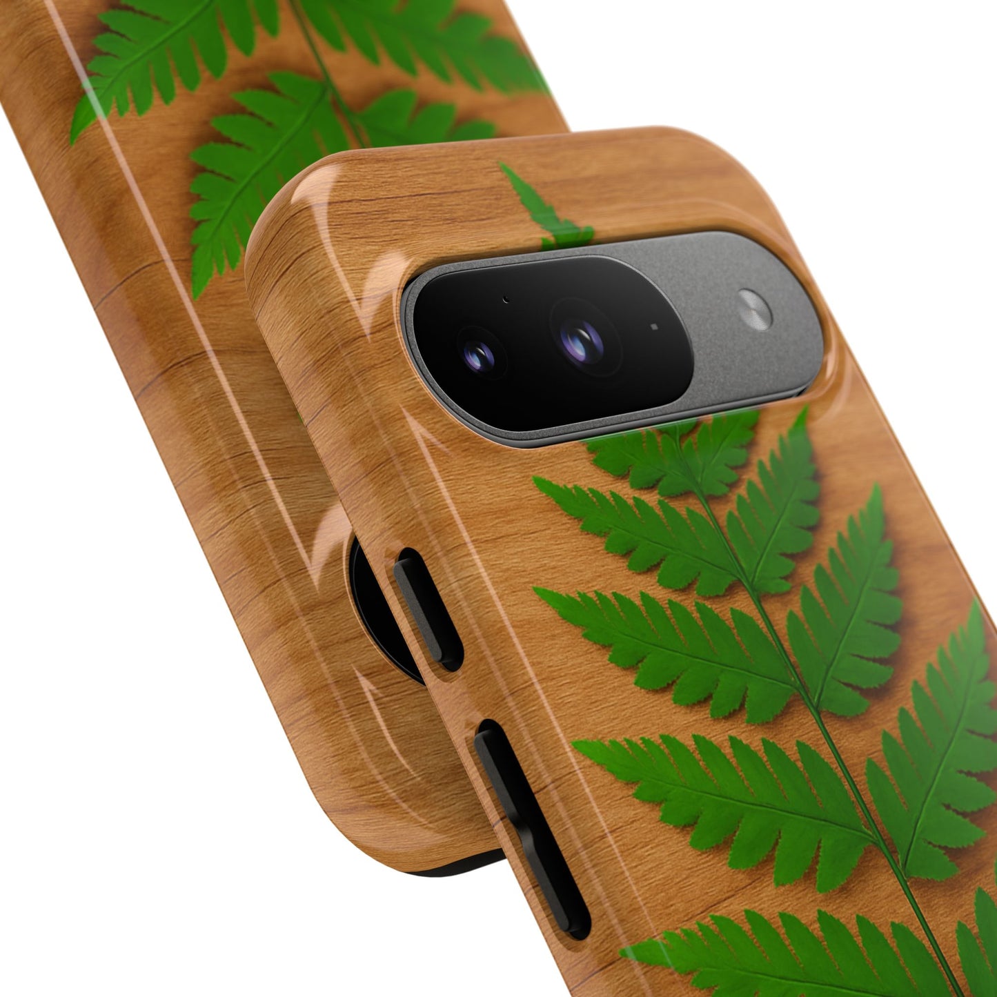 Wooden Fern Phone Case - Eco-Friendly Tough Cases for Nature Lovers, Unique Gift, Customizable Design, Nature-Themed Accessories