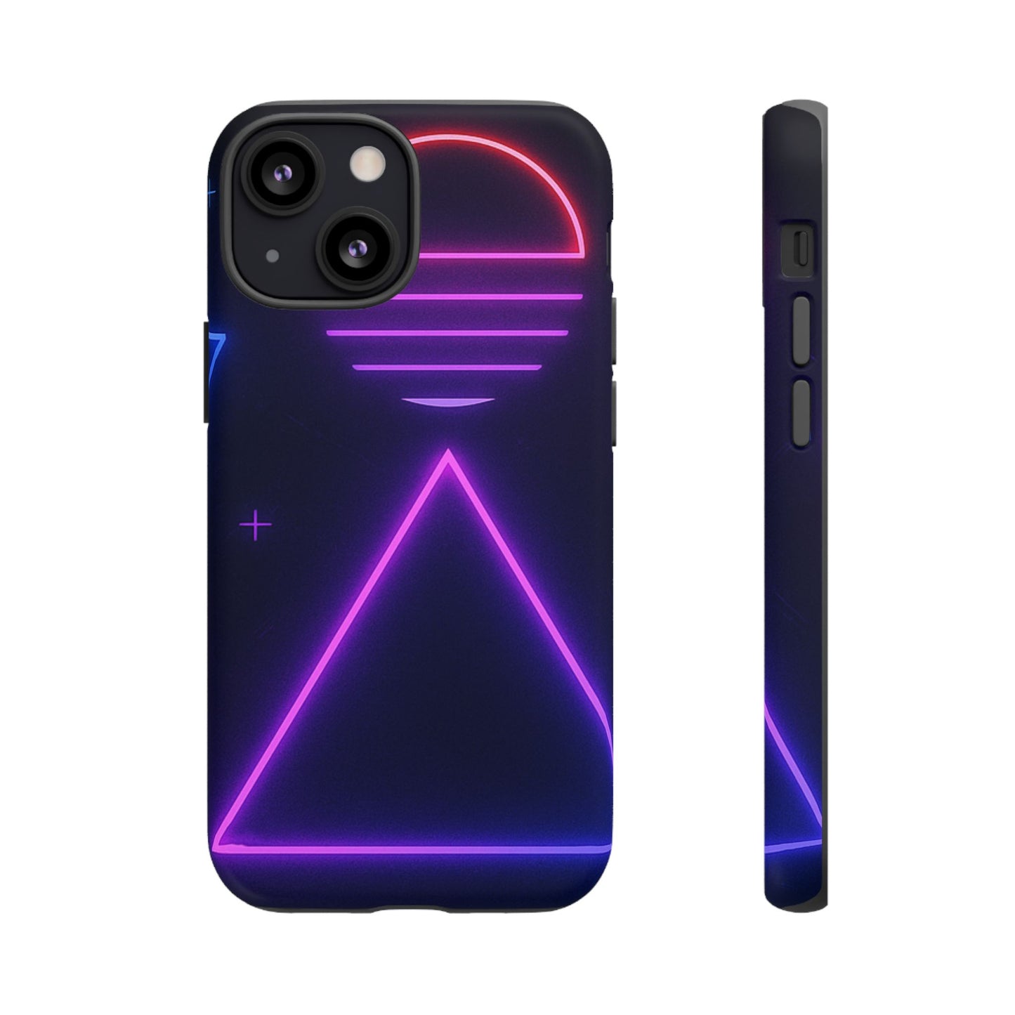 Retro Neon Phone Case, Tough Cases for iPhone, 80s Aesthetic Phone Cover, Abstract Neon Design, Gift for Tech Lovers