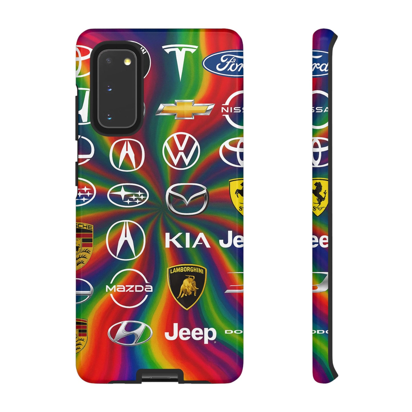 Colorful Car Logos Phone Case - Vibrant Tough Cases for Auto Enthusiasts, Unique Gift for Birthdays, Car Events, and Holidays
