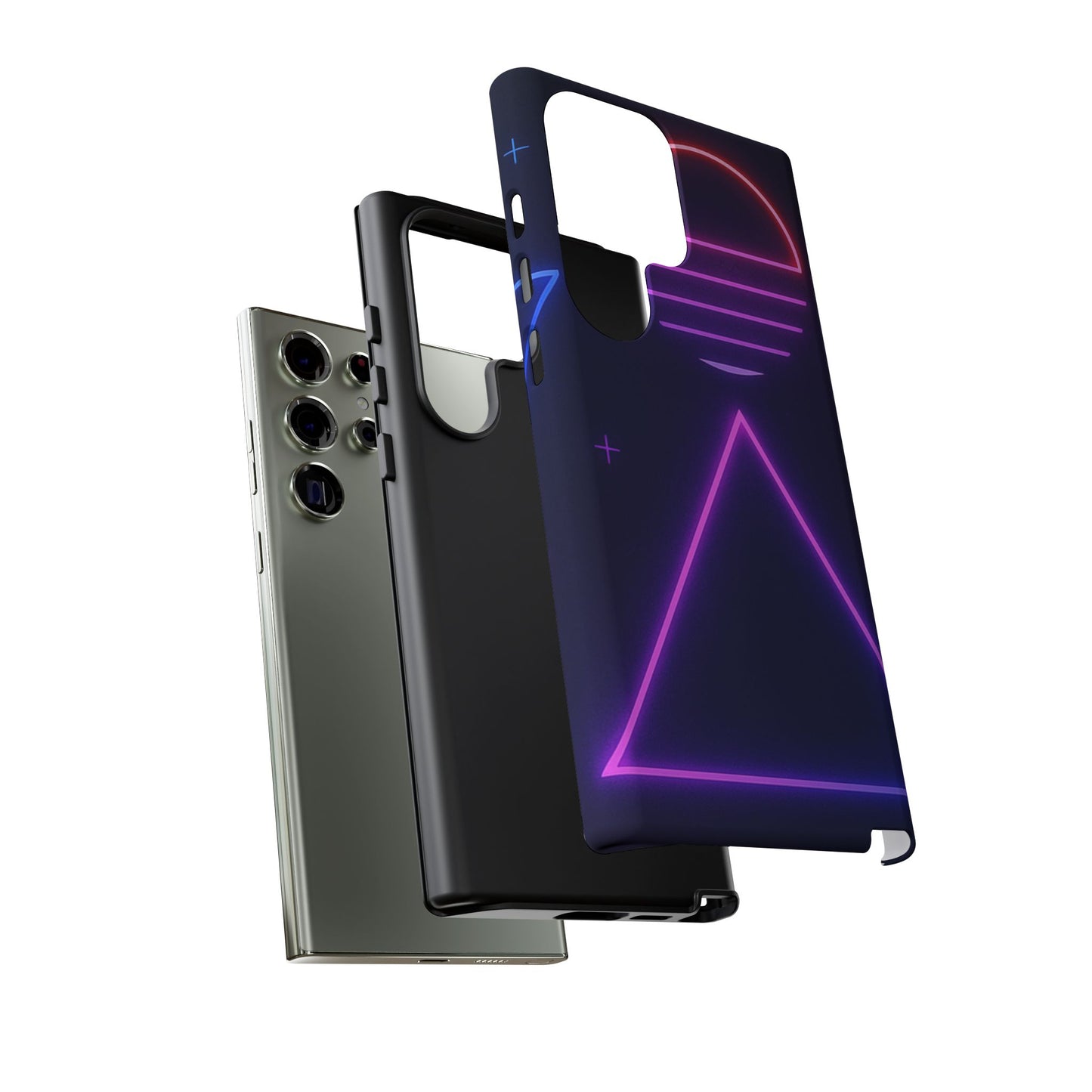 Retro Neon Phone Case, Tough Cases for iPhone, 80s Aesthetic Phone Cover, Abstract Neon Design, Gift for Tech Lovers