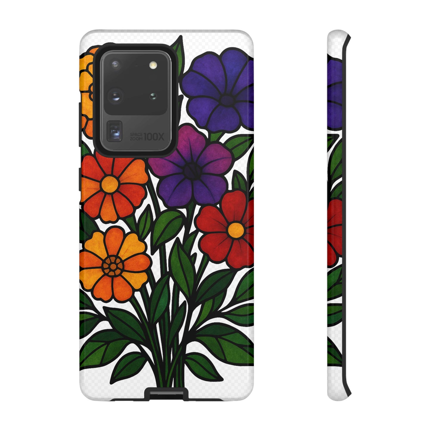 Floral Phone Case, Tough Cases with Colorful Flower Design, Gift for Flower Lovers, Summer Accessories, Trendy Phone Cover