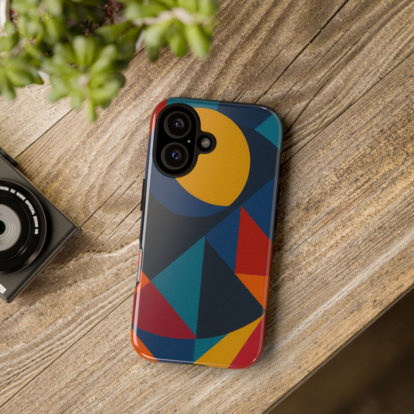 Vibrant Phone Case, Colorful Phone Cover, Geometric Design, Artistic Gift, Trendy Accessory, Vibrant Colors, Unique Design