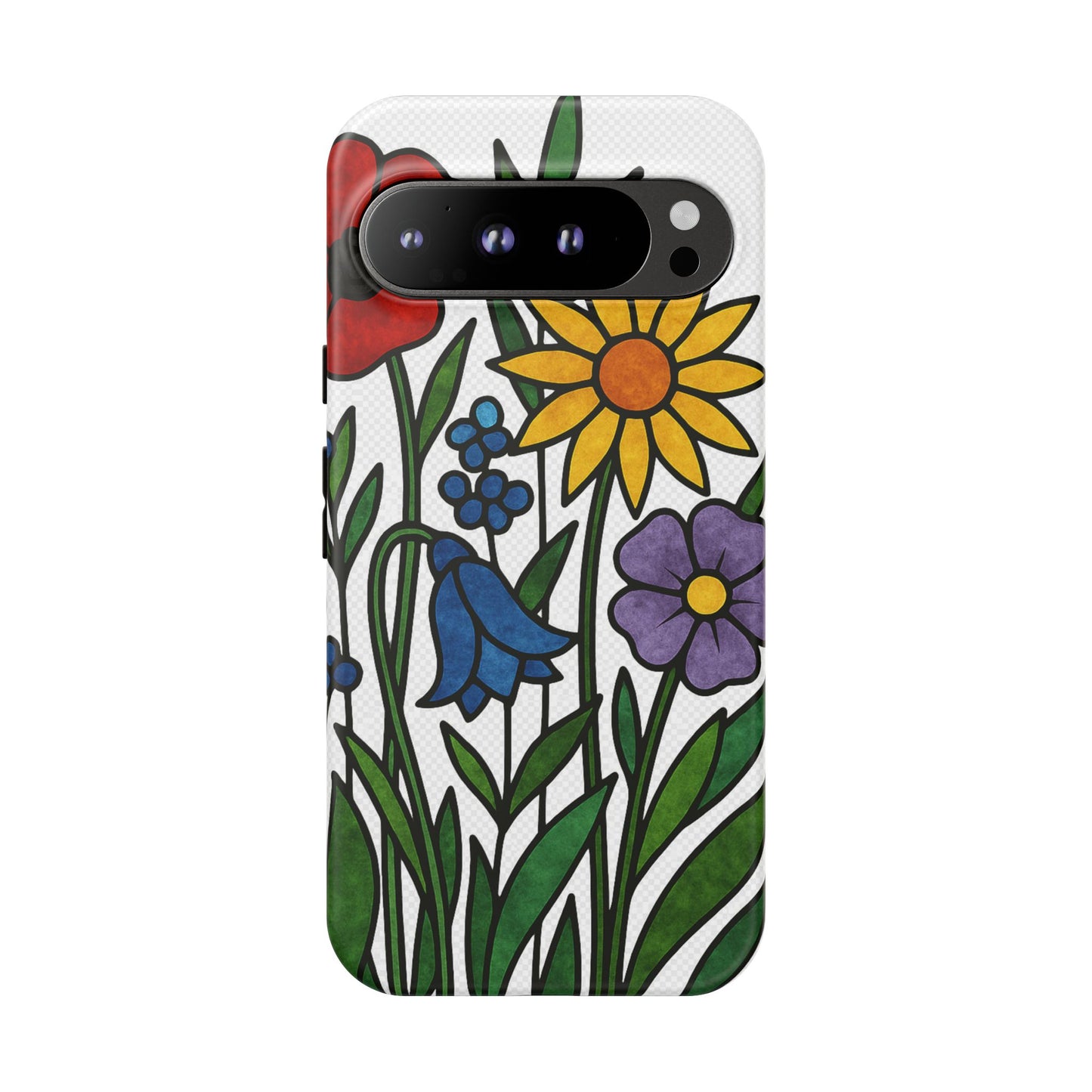 Floral Phone Case, Vibrant Flower Design, Tough Protection, Gift for Nature Lovers, Spring Decor