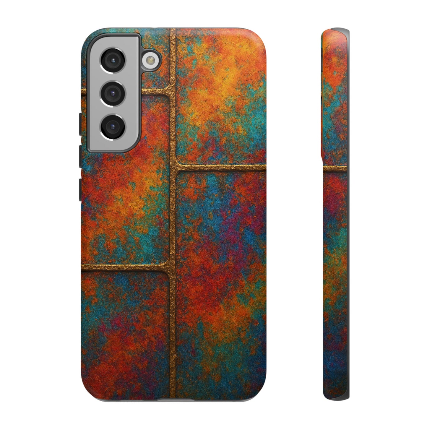 Colorful Textured Phone Case, Vibrant iPhone Cover, Tough Protective Shell, Unique Mobile Accessory, Artisan Phone Protection