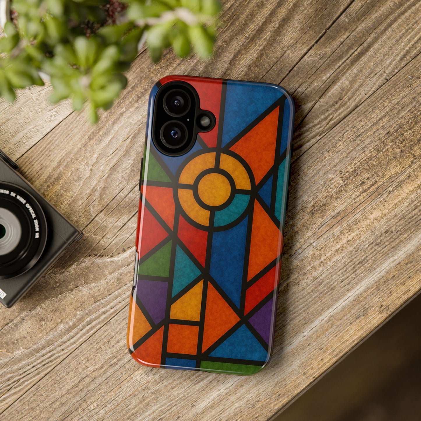 Colorful Stained Glass Phone Case, Artistic Phone Cover, Vibrant Protective Case, Unique Gift for Art Lovers, Stylish Smartphone Accessory